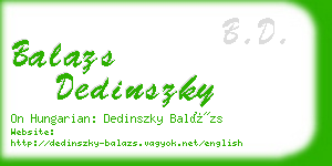 balazs dedinszky business card